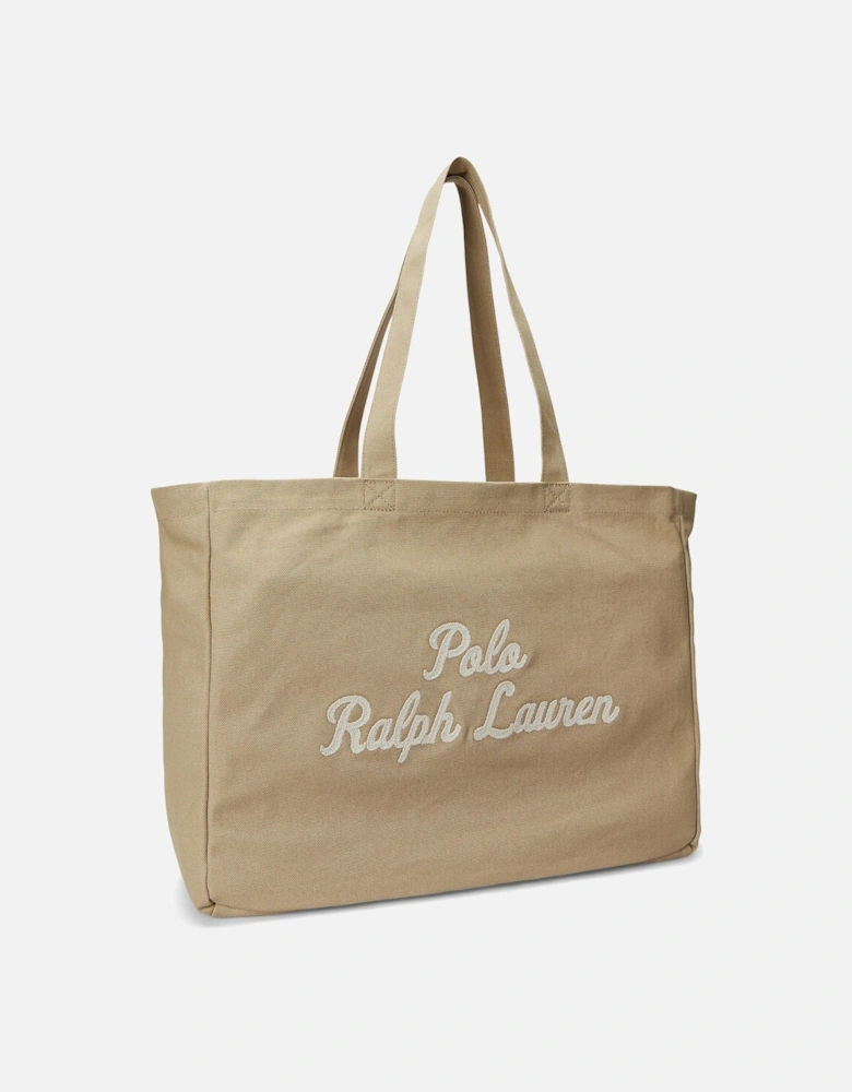 Ralph Lauren Embroidered Canvas Tote - Tan
