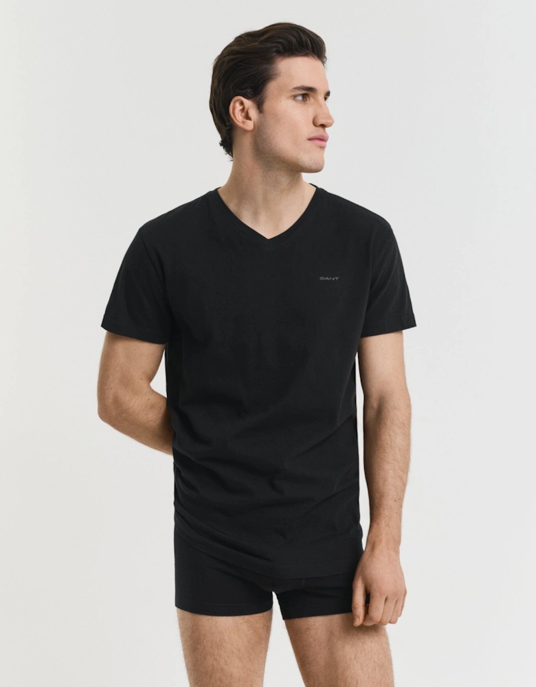 Mens V-Neck T-Shirt 2-Pack - 5 Black
