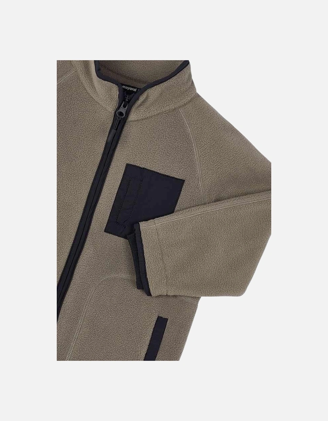Boys Taupe Zip Up Fleece Jacket