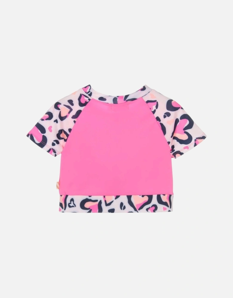 Girls Pink Heart Active Top