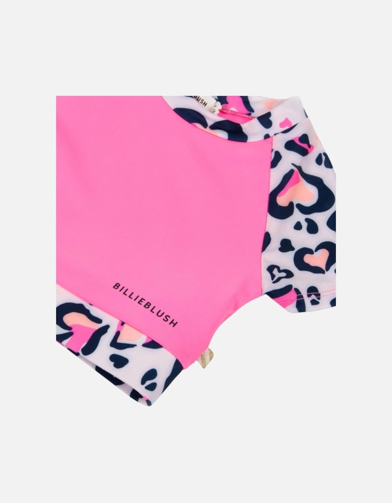 Girls Pink Heart Active Top