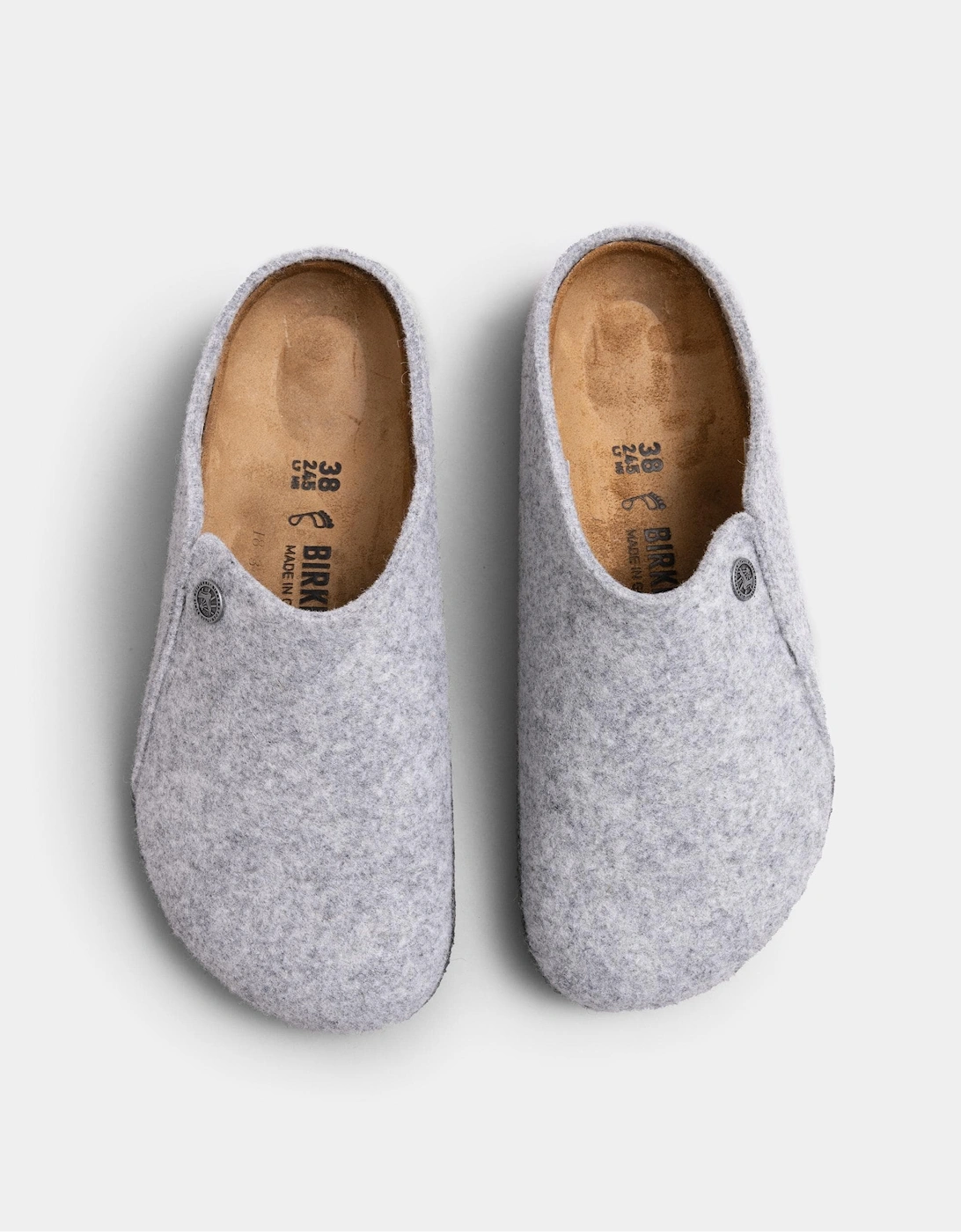Birkenstock Zermatt Standard Wool Felt Unisex Clogs - Light Gray