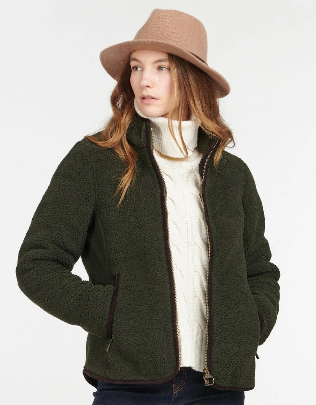 Lavenham Fleece Womens Jacket - Olive/Classic, 9 of 8