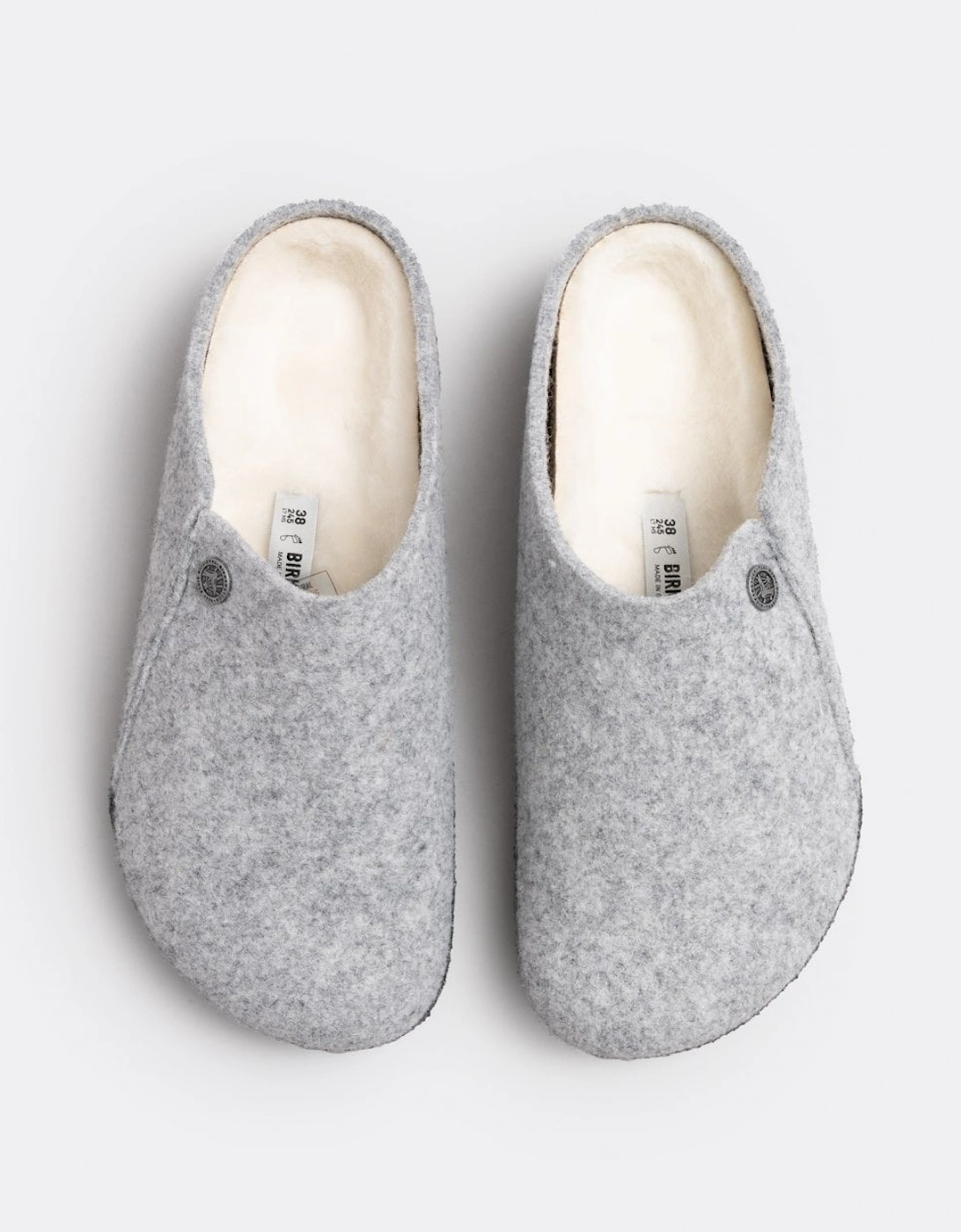 Birkenstock Zermatt Shearling FE Womens Clogs - Light Grey