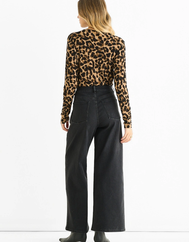 Brown Animal Wrap Jersey Bodysuit