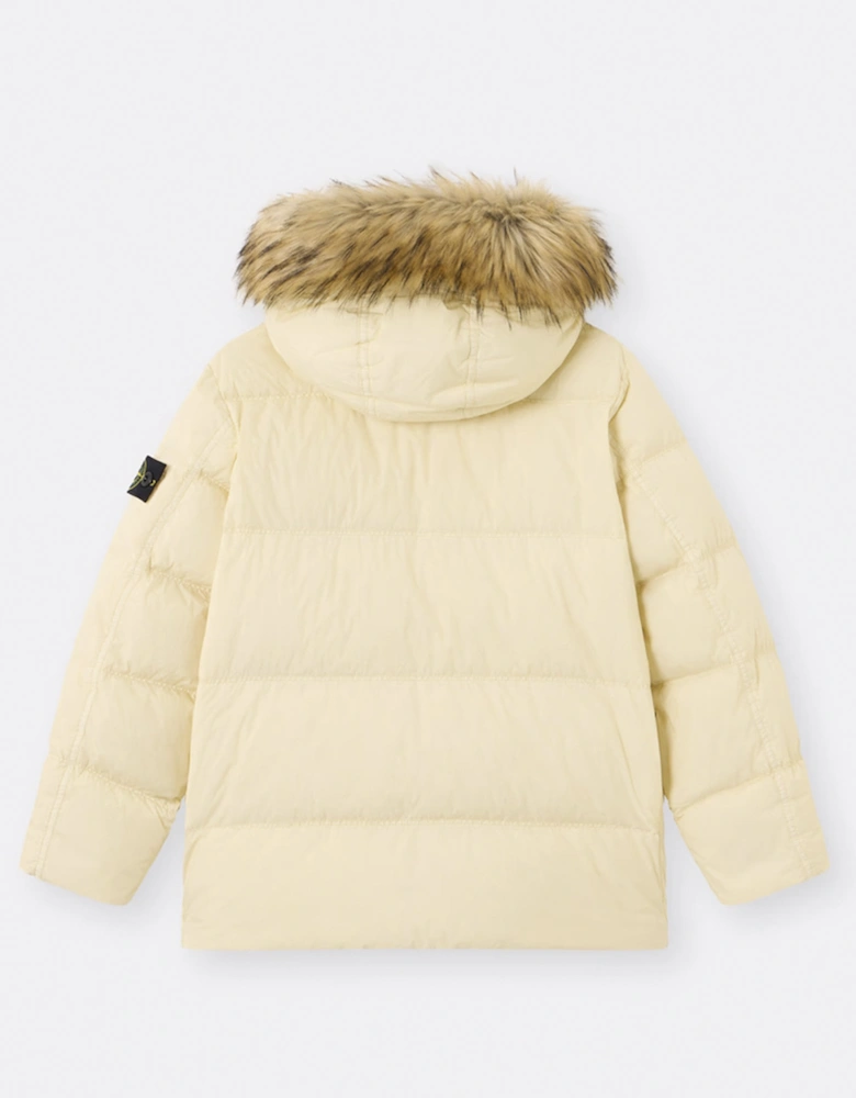 Kids S0A23 Hooded Down Jacket Ivory