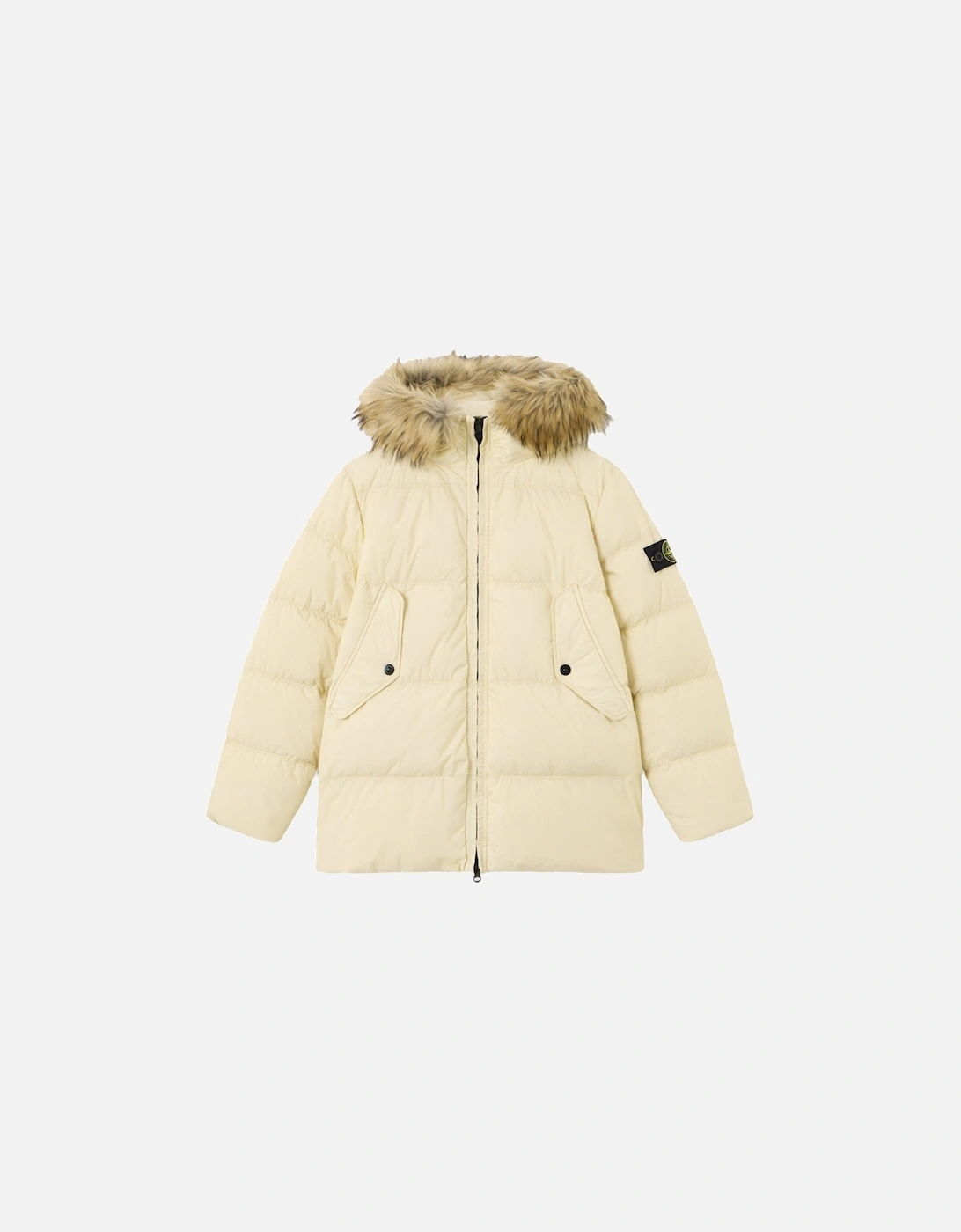 Kids S0A23 Hooded Down Jacket Ivory, 5 of 4