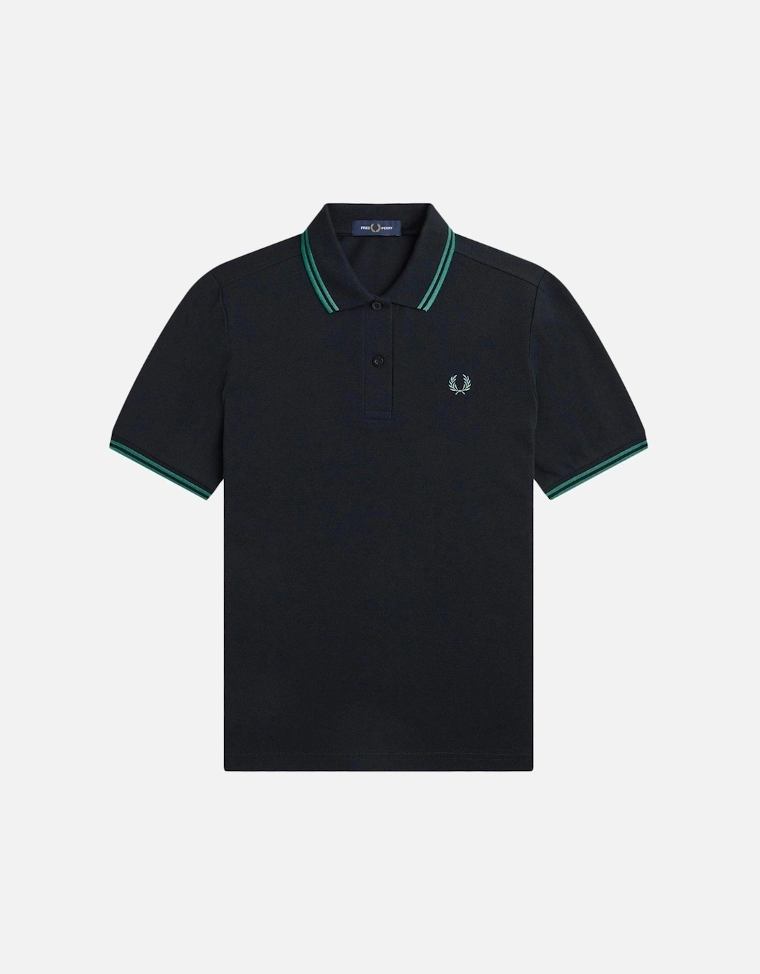 Turquoise Twin Tipped Collar Black Polo Shirt, 4 of 3