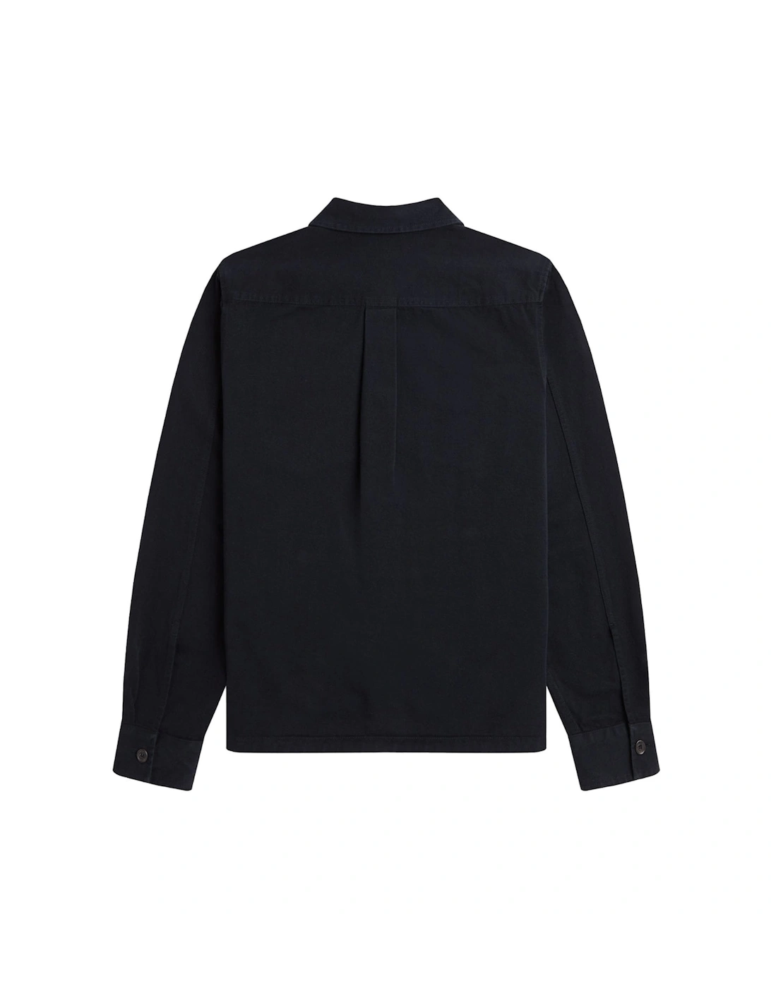 Plain Black Twill Over Shirt Jacket