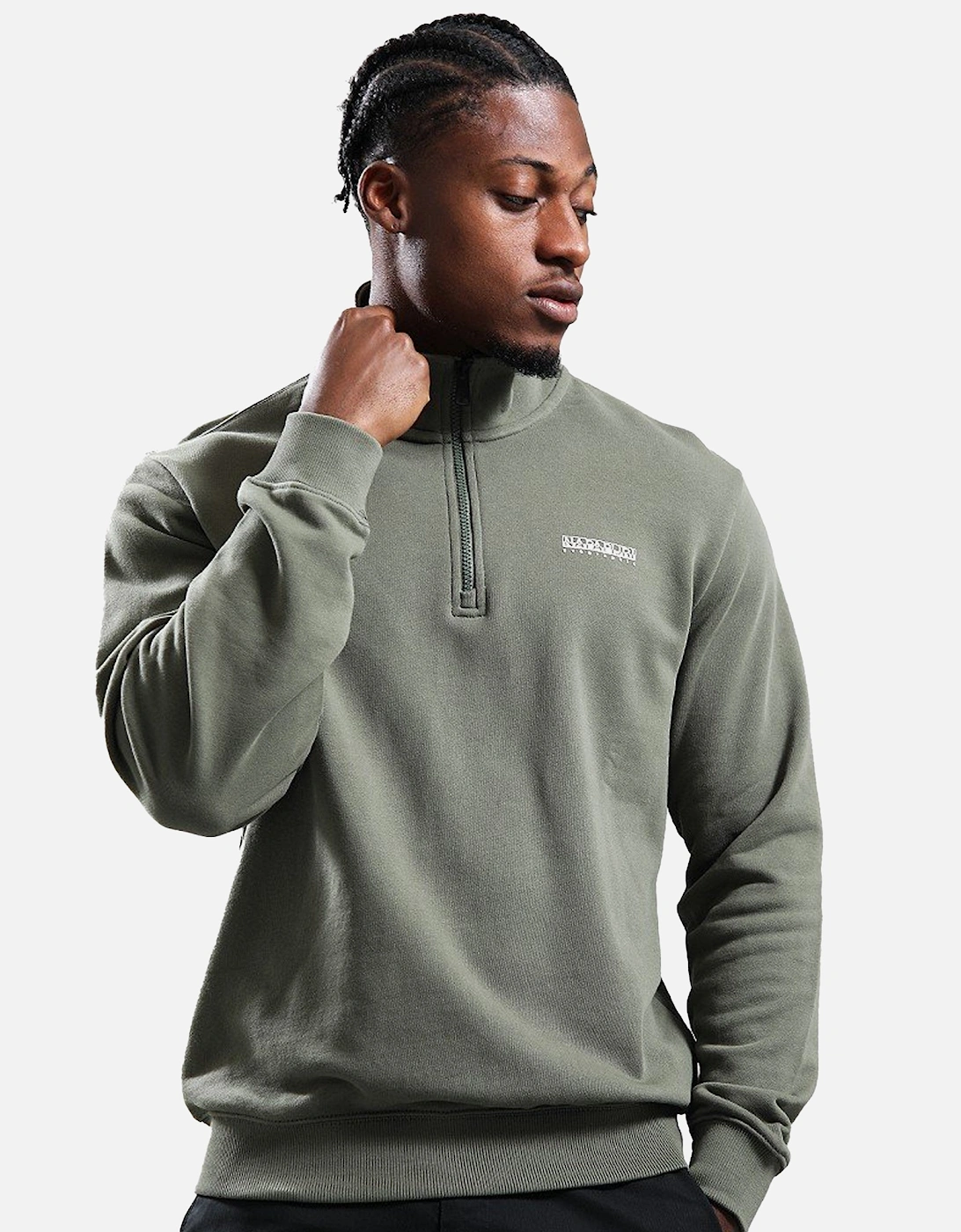 Small Box Half Zip Sweatshirt Tea Leaf, 4 of 3