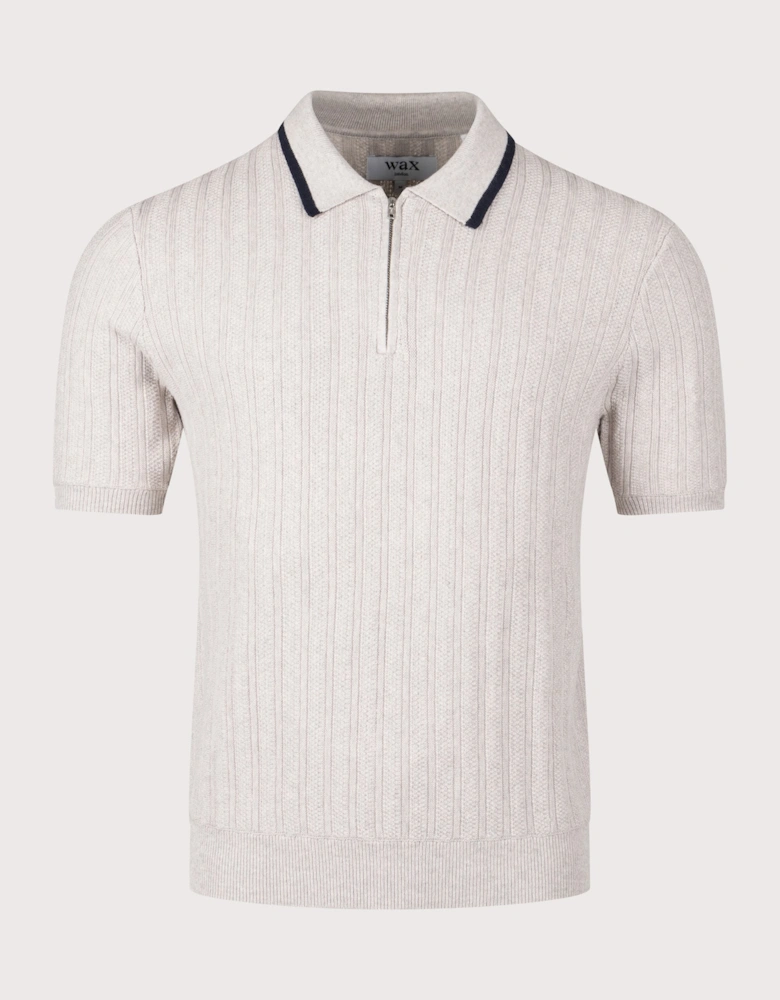 Bury Quarter Zip Knit Polo Shirt