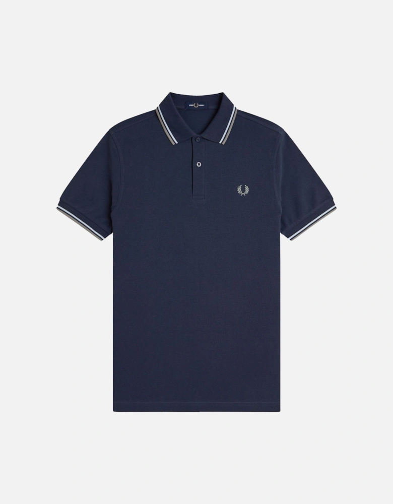 Twin Tipped Polo Shirt Dark Airforce/Light Ice/Bayleaf