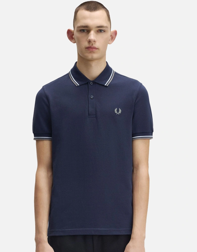 Twin Tipped Polo Shirt Dark Airforce/Light Ice/Bayleaf