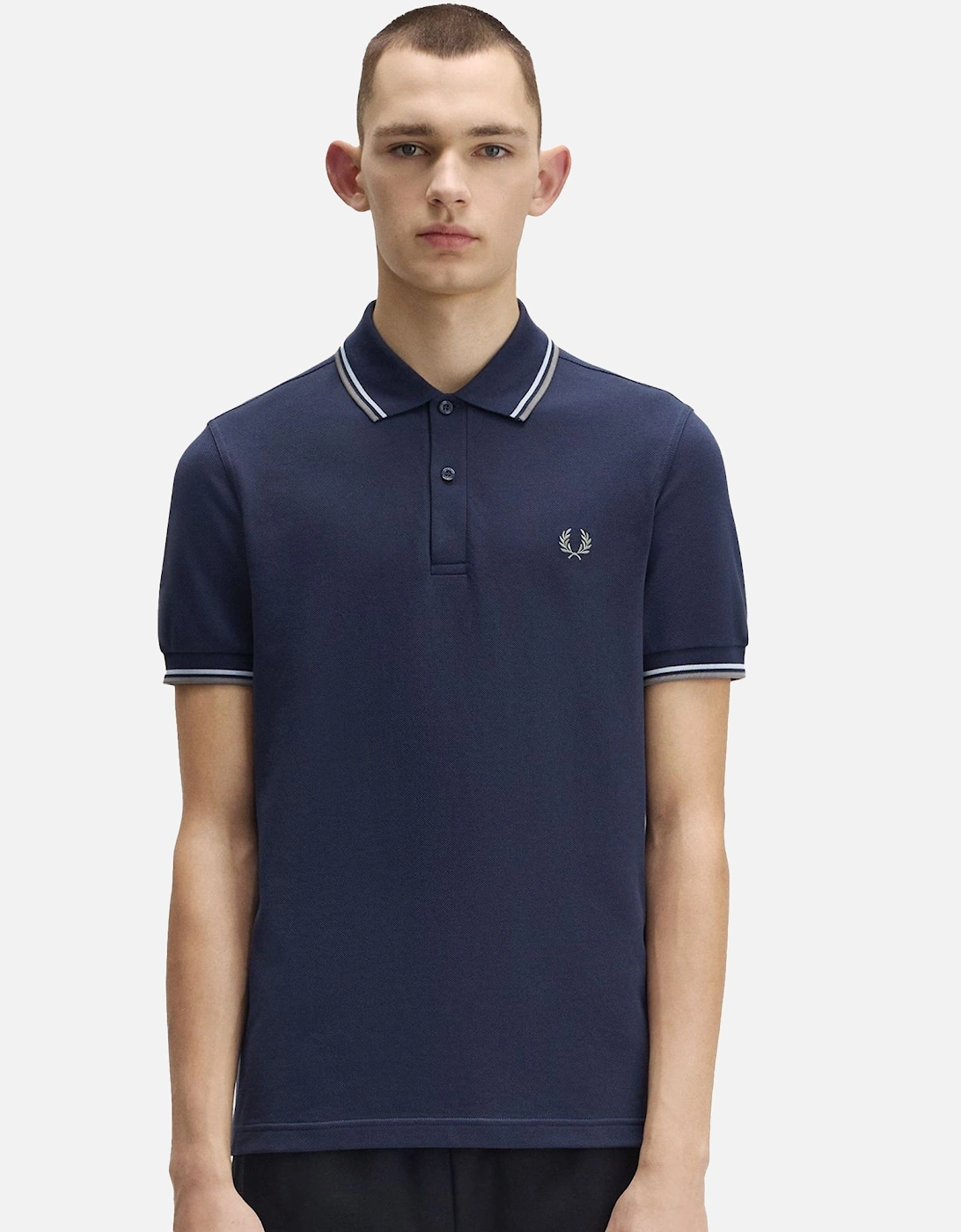 Twin Tipped Polo Shirt Dark Airforce/Light Ice/Bayleaf