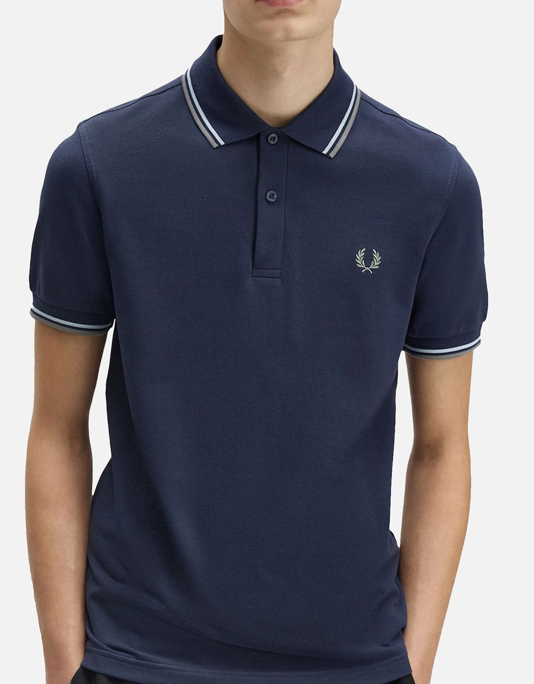Twin Tipped Polo Shirt Dark Airforce/Light Ice/Bayleaf