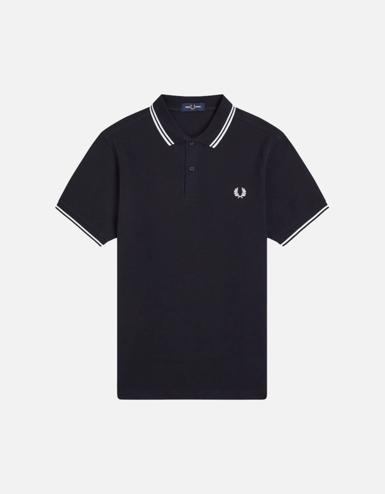 Twin Tipped Polo Shirt Navy/White/White