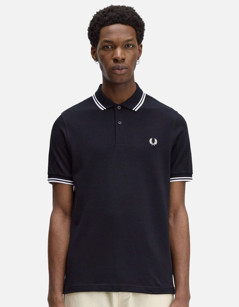 Twin Tipped Polo Shirt Navy/White/White