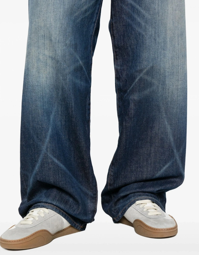 Turn Up Wide Fit Jeans Blue