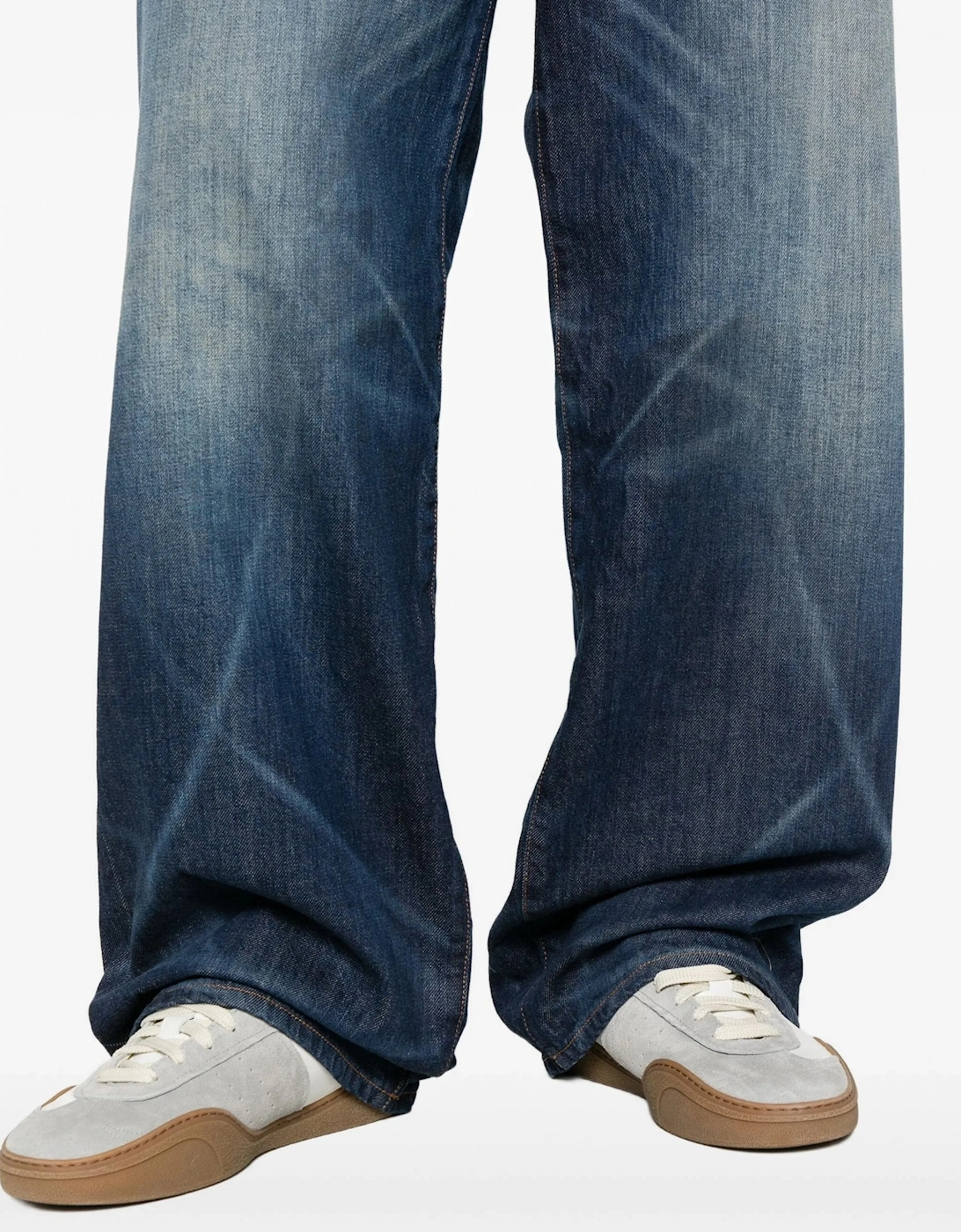 Turn Up Wide Fit Jeans Blue