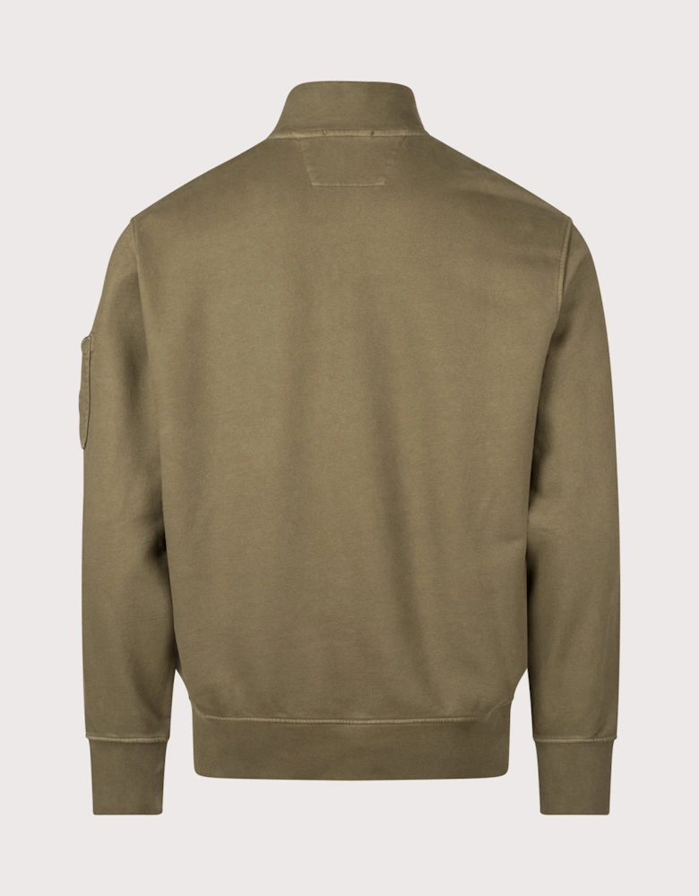 Diagonal Fleece Quarter Zip Sweatshirt