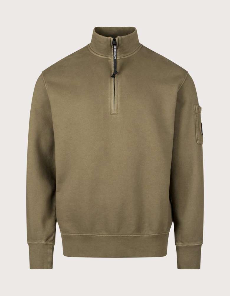 Diagonal Fleece Quarter Zip Sweatshirt