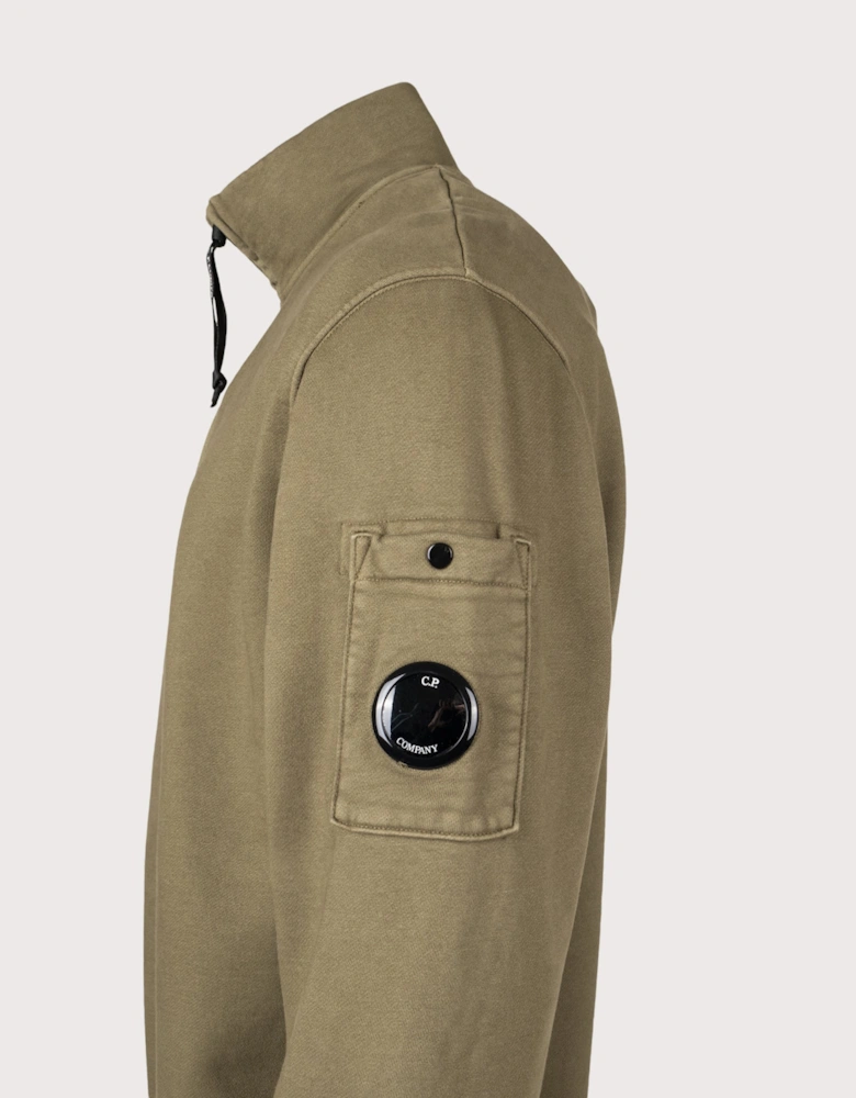 Diagonal Fleece Quarter Zip Sweatshirt