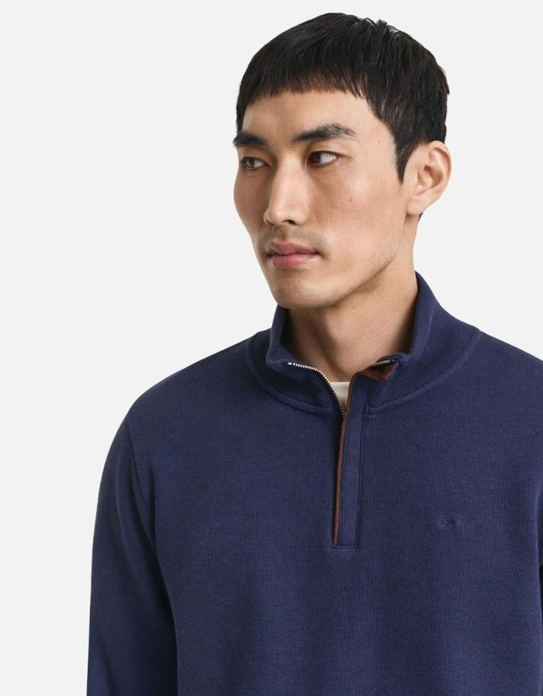 Sacker Rib Half Zip - Persian Blue