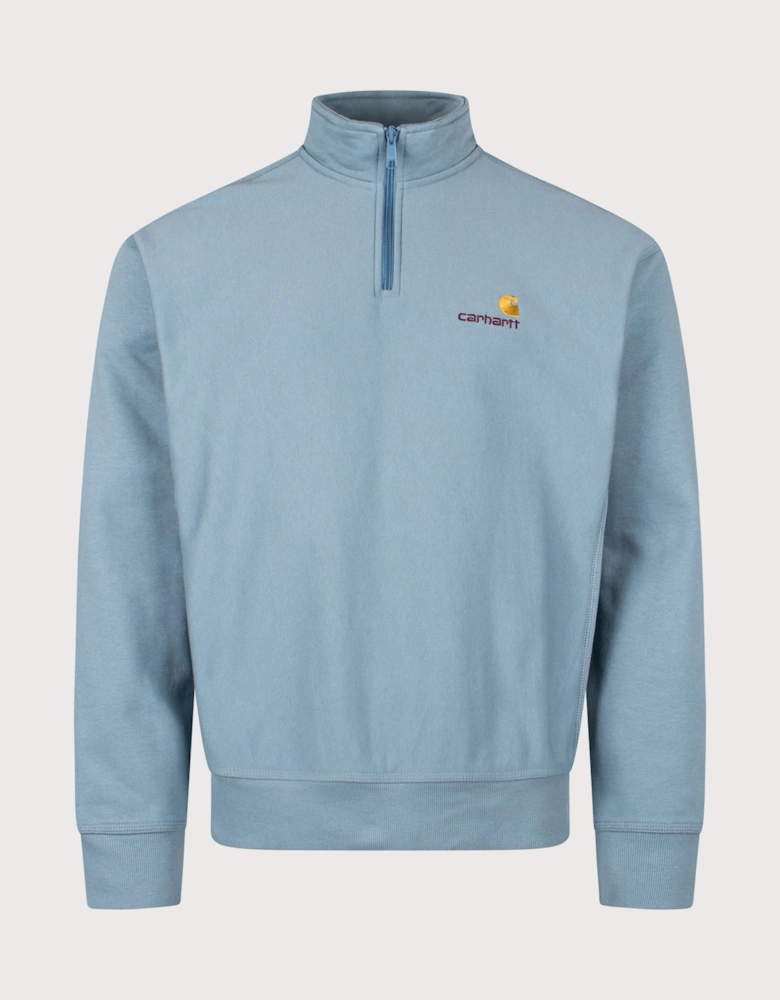 Relaxed Fit Quarter Zip American Script Sweatshirt