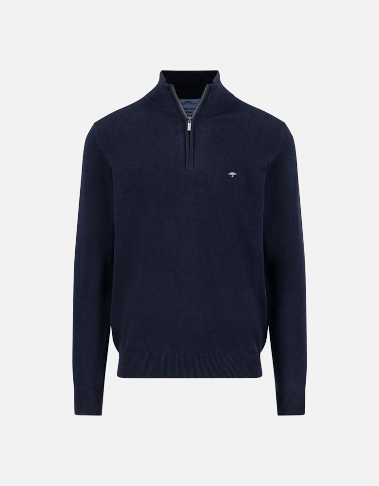 Fynch-Hatton Half Zip Knitwear Navy