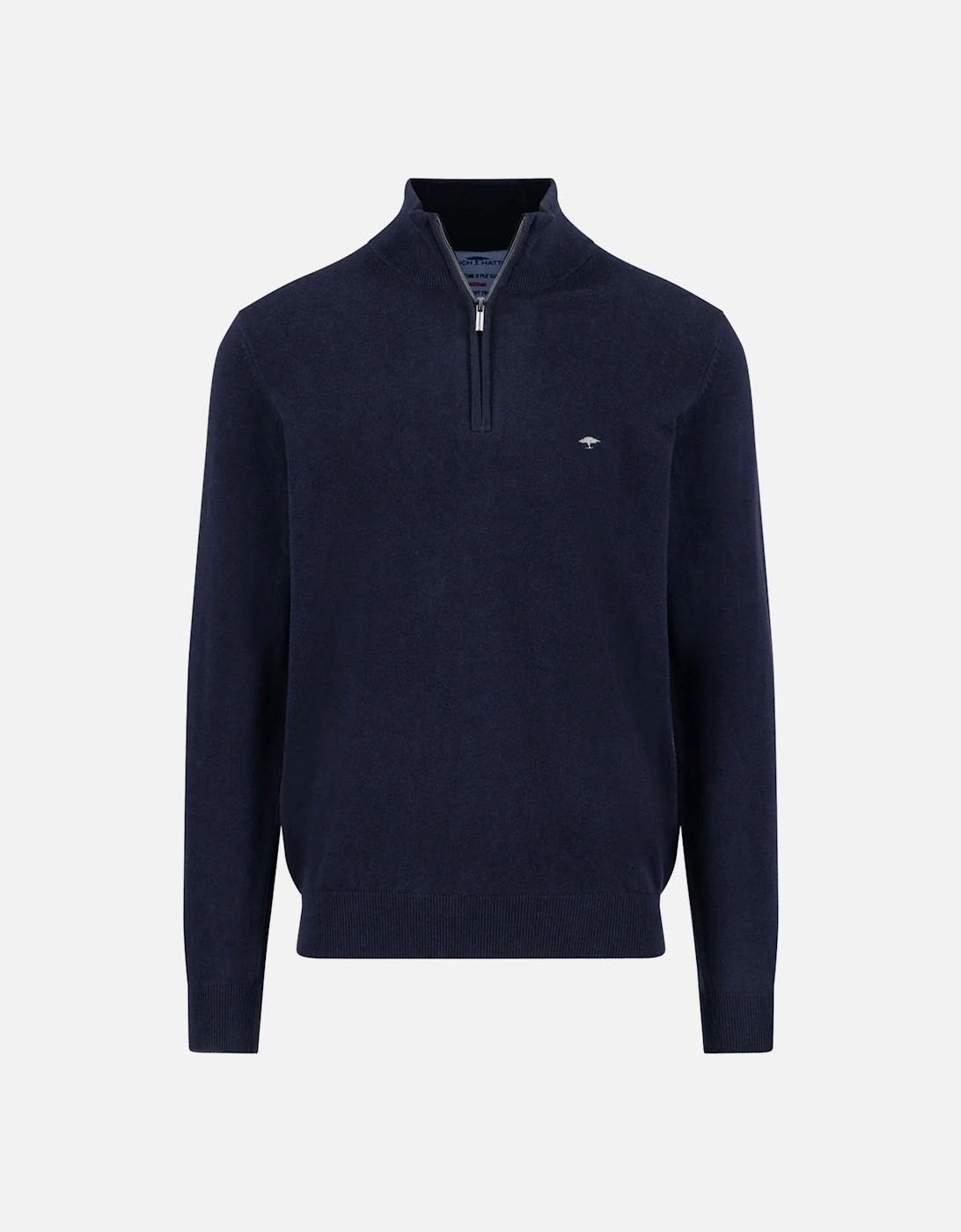 Fynch-Hatton Half Zip Knitwear Navy, 4 of 3