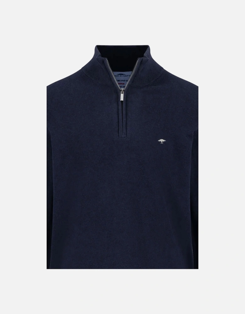 Fynch-Hatton Half Zip Knitwear Navy