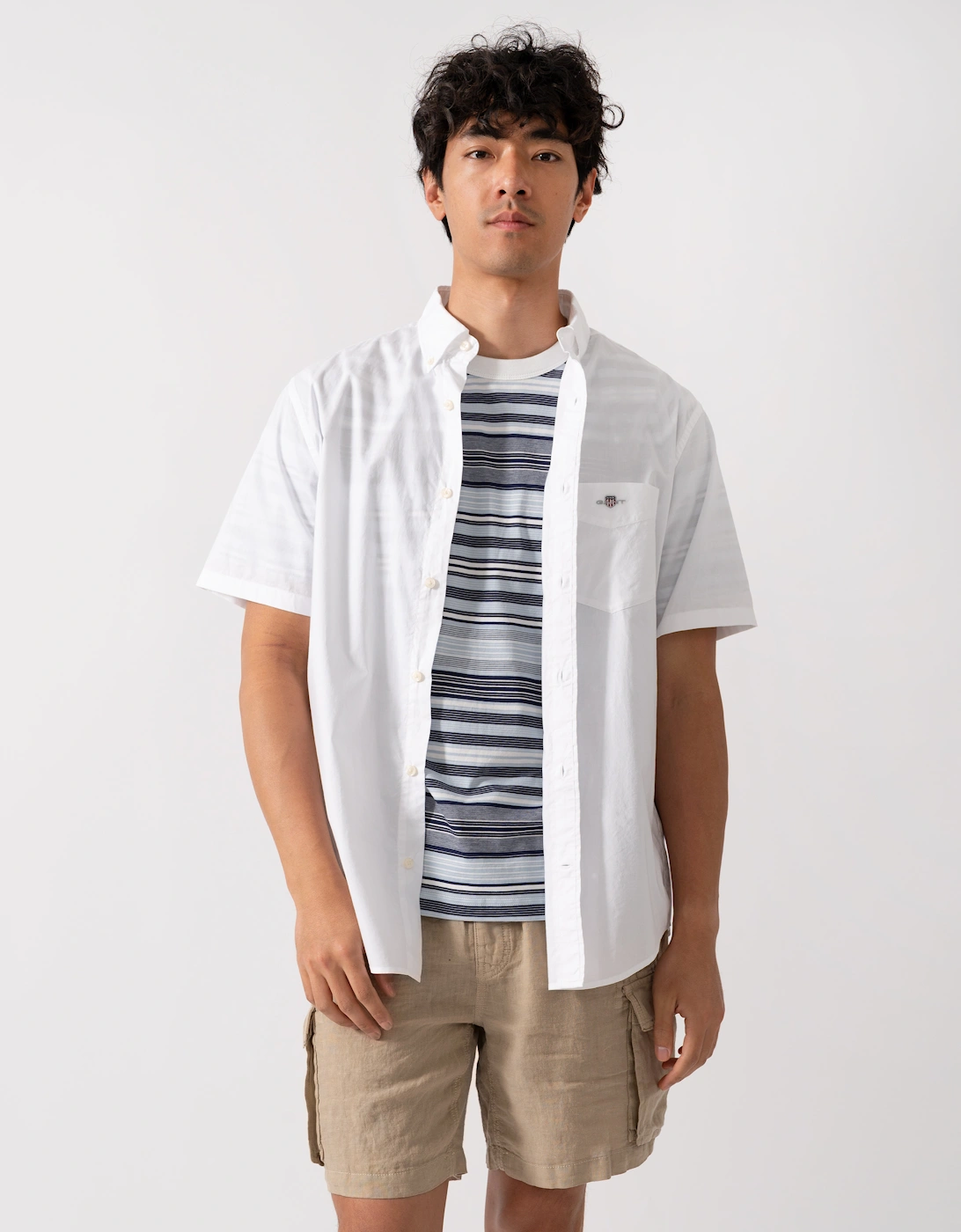 Mens Regular Fit Short Sleeve Poplin Shirt - 110 White, 5 of 4