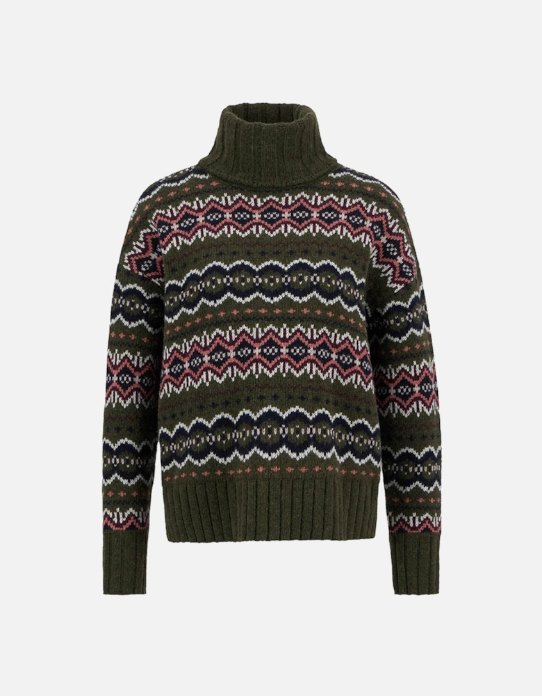 Helen Womens Knitted Jumper - Olive Multi