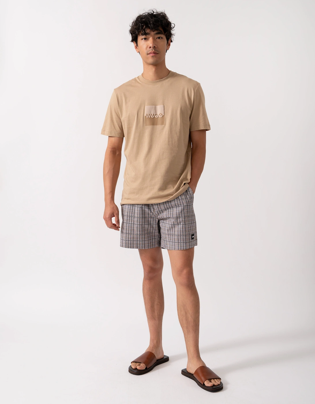 BOSS Orange Mens Beach-to-Bar Swim Shorts - Black 001