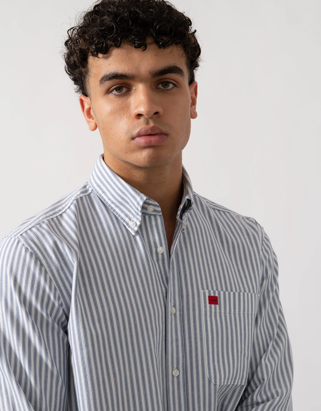 HUGO Evito Slim Fit Mens Long Sleeved Shirt - Bright Blue 430