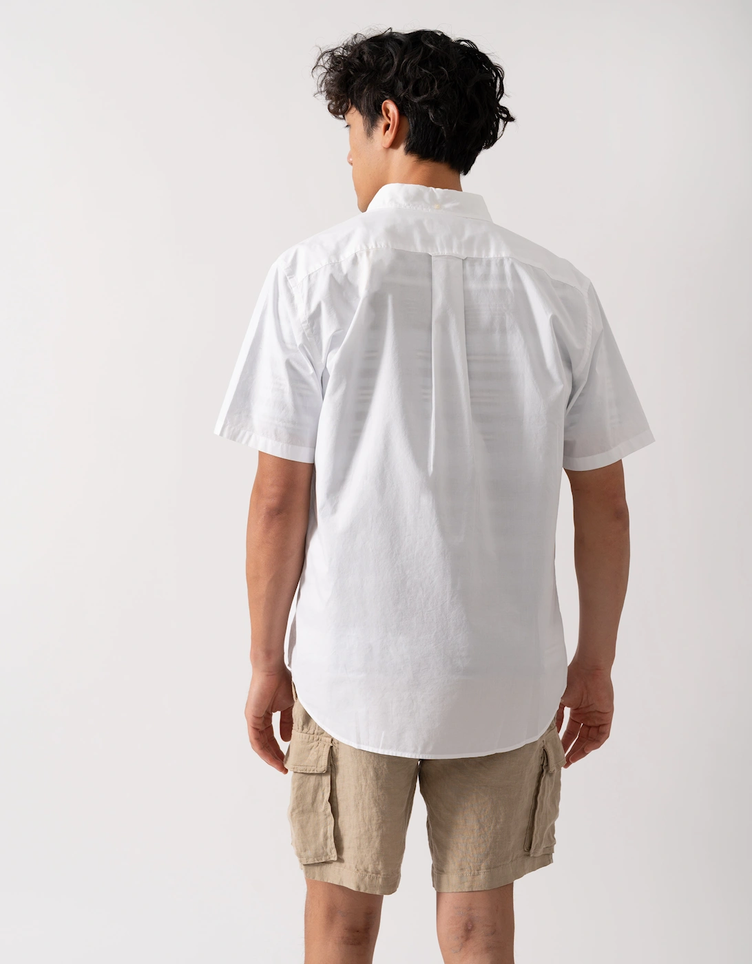 Mens Regular Fit Short Sleeve Poplin Shirt - 110 White