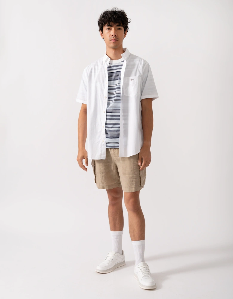 Mens Regular Fit Short Sleeve Poplin Shirt - 110 White