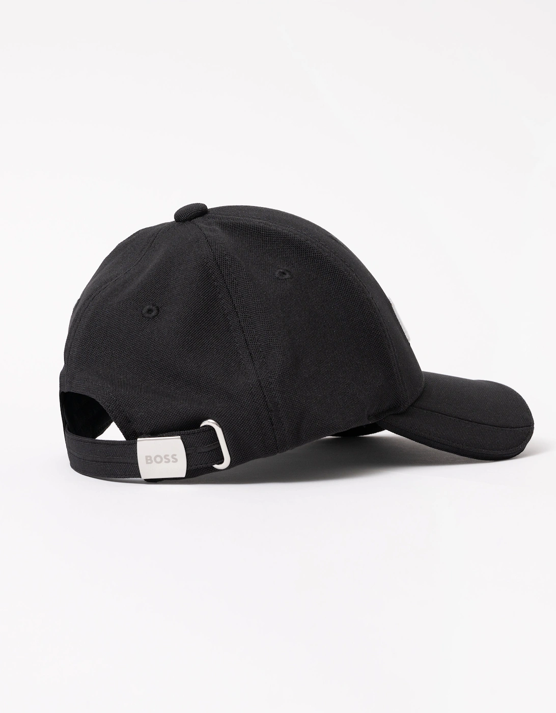 BOSS Green Cap-US-1 Mens Knitted-Piqué Six-Panel Cap with Embroidered Logo - Black 002