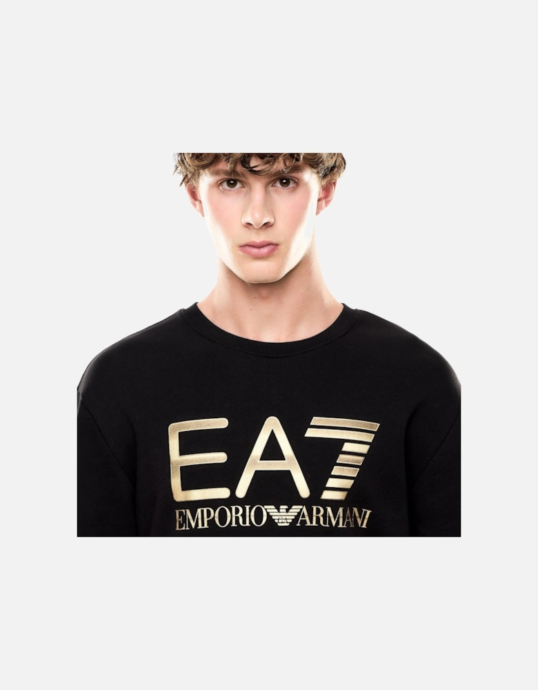 Emporio Armani Logo Series Cotton Sweatshirt Black/Gold