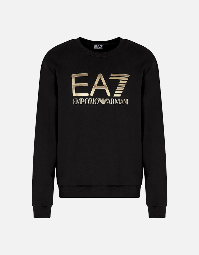 Emporio Armani Logo Series Cotton Sweatshirt Black/Gold