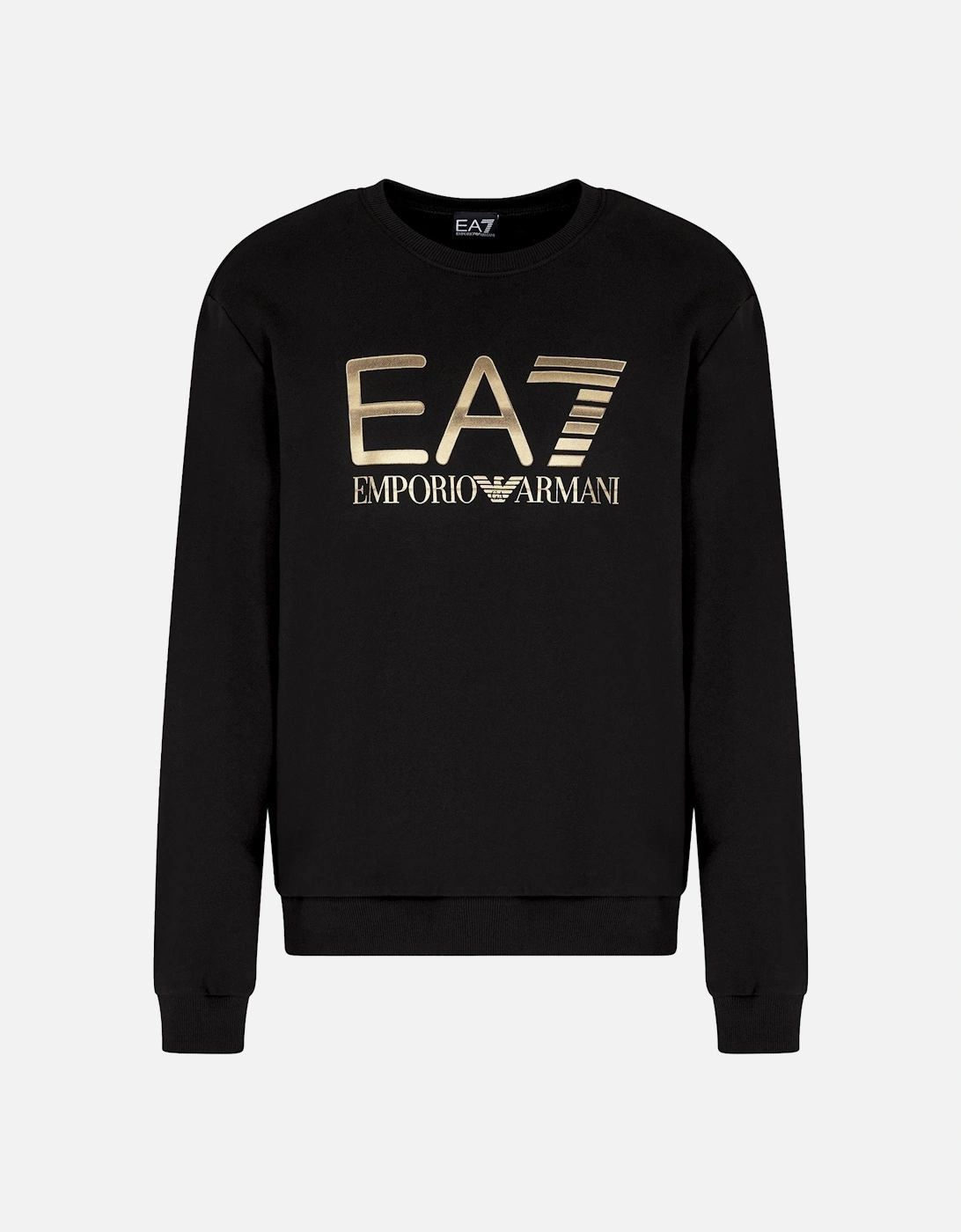 Emporio Armani Logo Series Cotton Sweatshirt Black/Gold, 5 of 4