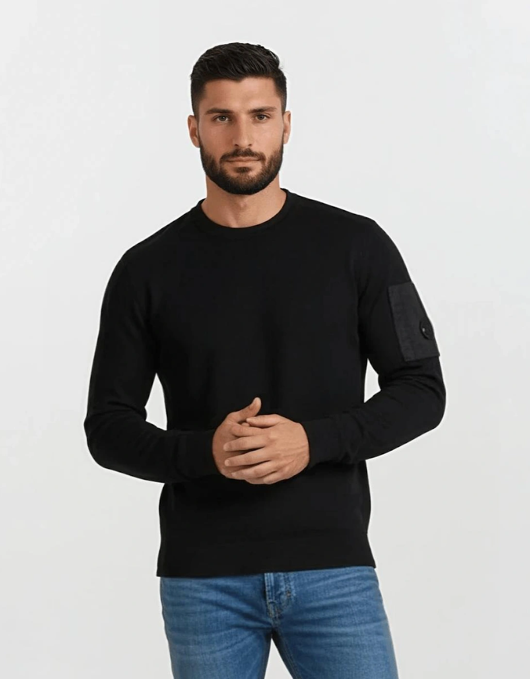 Sea Island Knitted Lens Sweatshirt Black