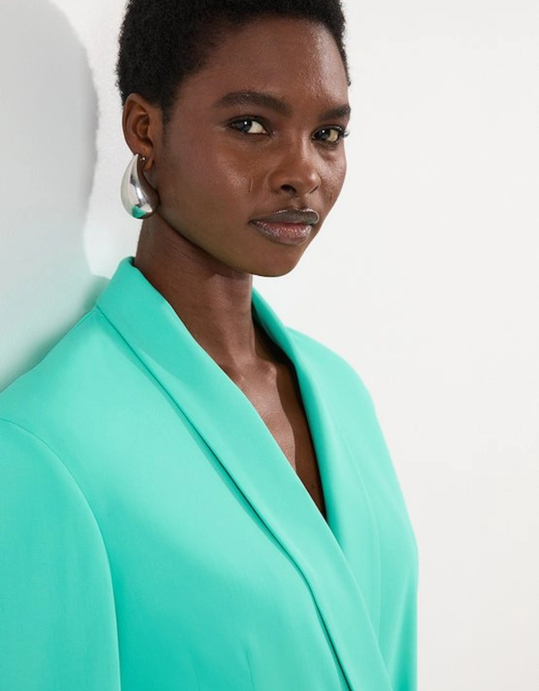 Polished Tailored Double Breasted cinch Detail Blazer Mini Dress