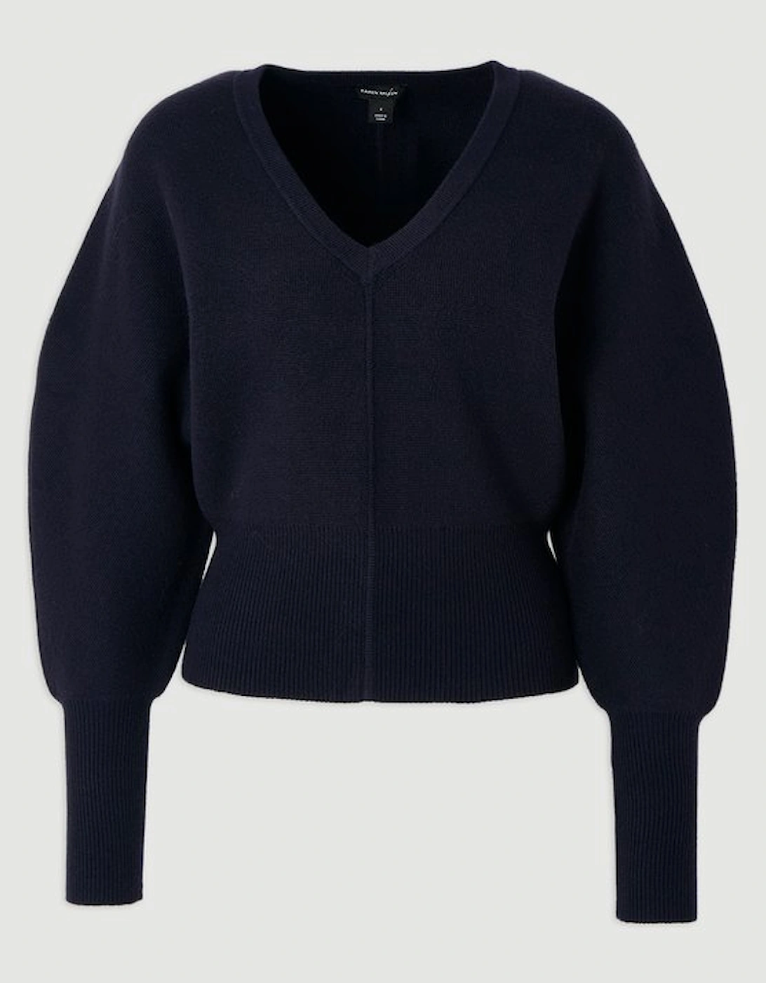 Compact Wool Look V Neck Batwing Knit Jumper