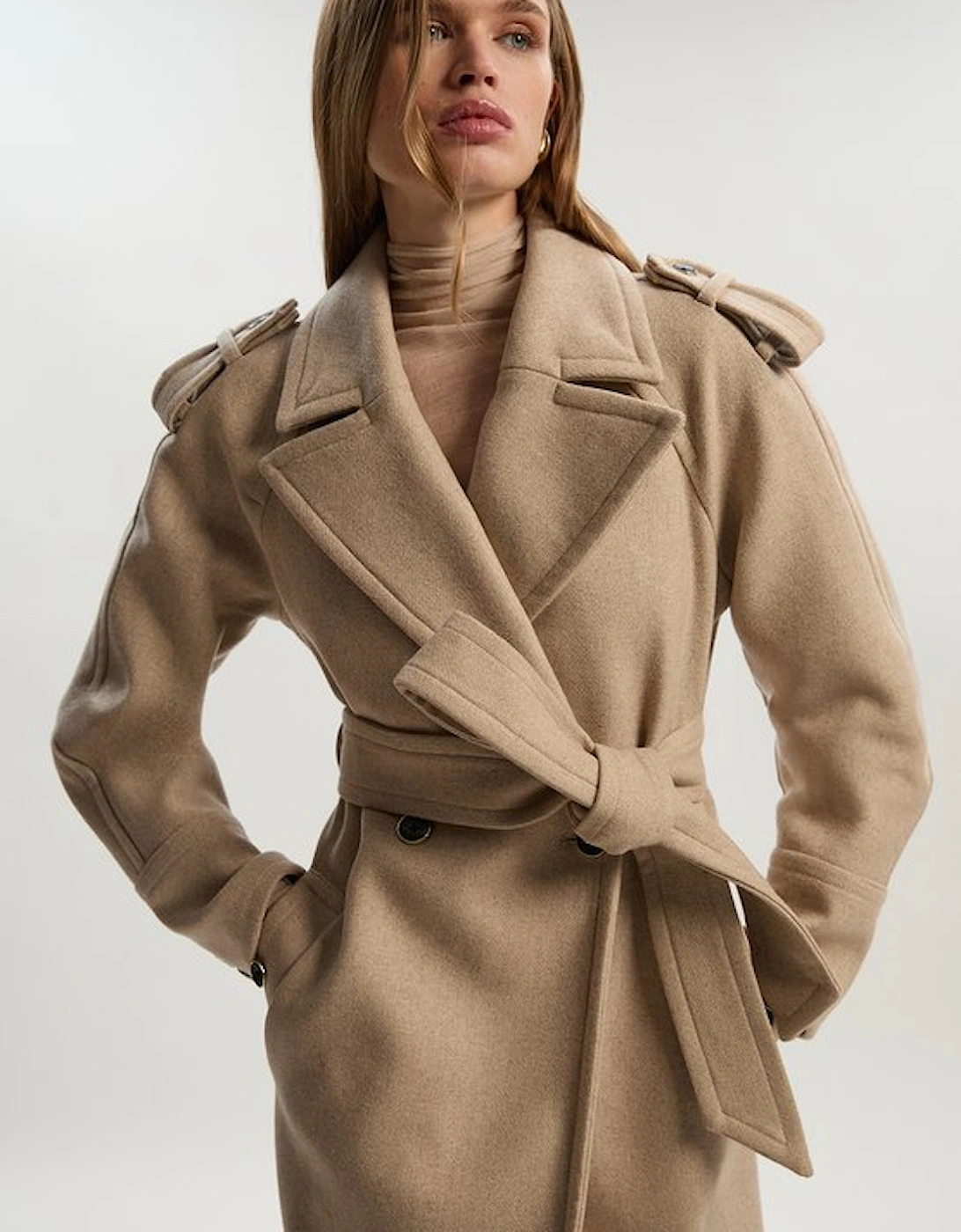 Wool Tailored Belted Midi Coat, 5 of 4