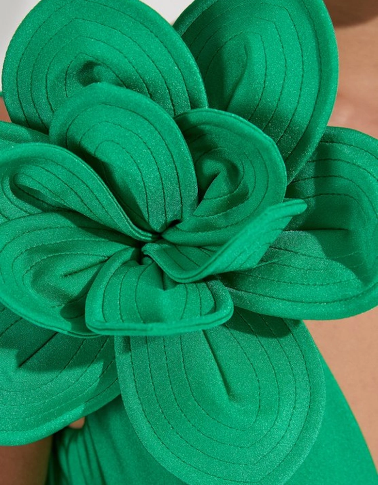 Flower Corsage Plunge Swimsuit