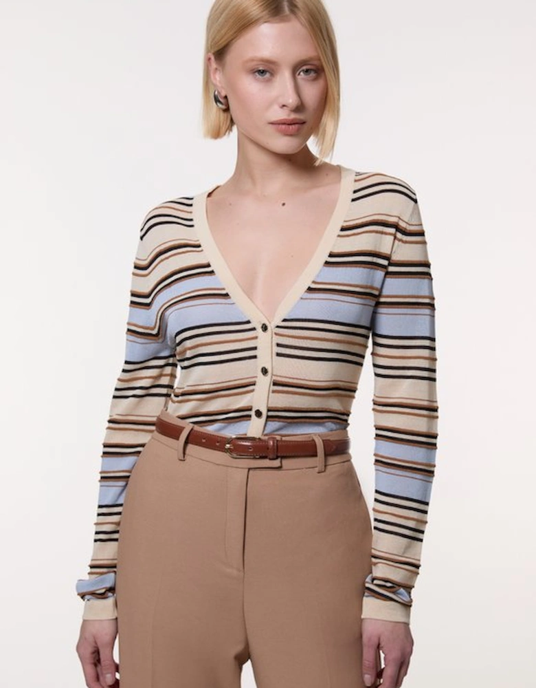 Lightweight Stitch Detail Knitted Cardi