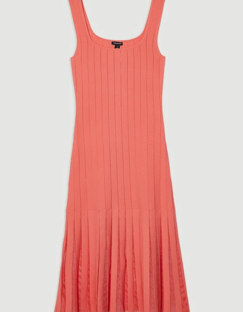Compact Stretch Square Neck Knitted Flippy Dress