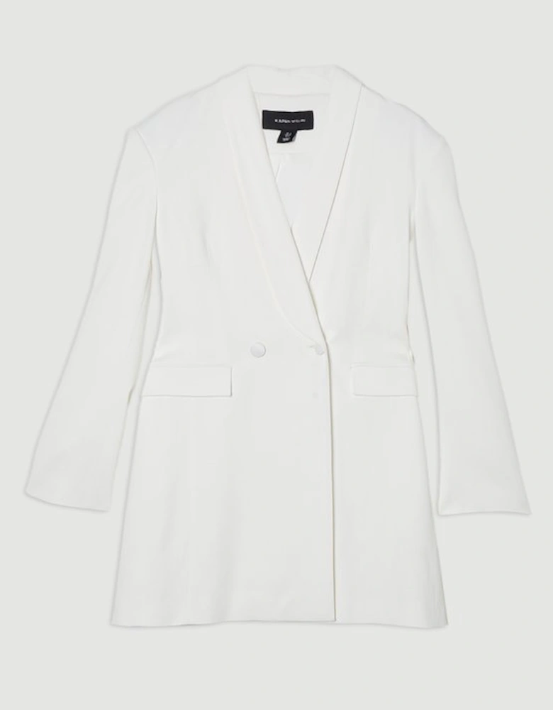 Polished Tailored Double Breasted cinch Detail Blazer Mini Dress