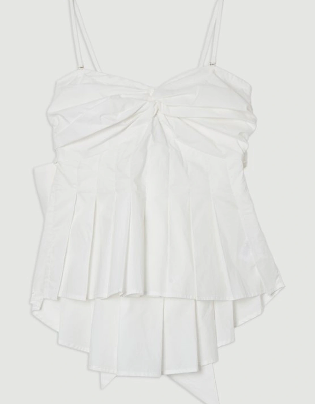 Cotton Poplin Bow Detail Woven Blouse